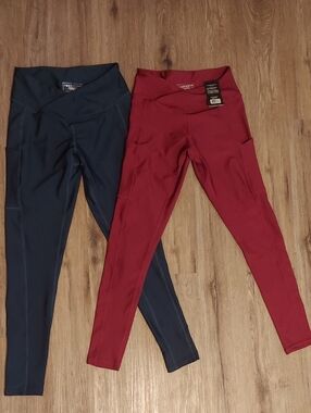 2-Pack Active Leggings — Navy & Burgundy
